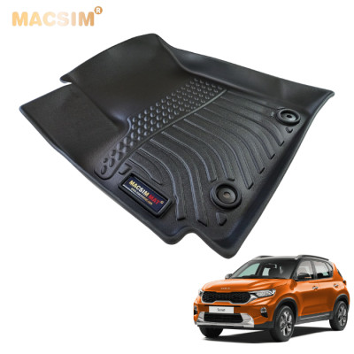 Thảm lót sàn xe ô tô Kia Sonet 2022 Nhãn hiệu Macsim chất liệu nhựa TPE cao cấp màu đen