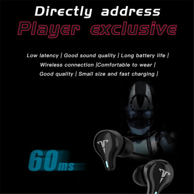 CINCATDY Tai Nghe Bluetooth V5.0 Earbuds Gaming Headphone True Wireless Headset ME-19T