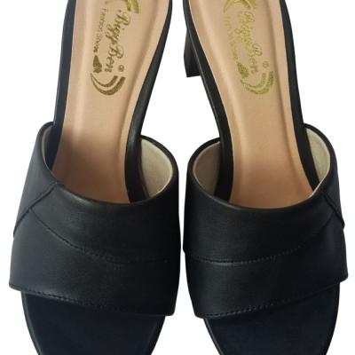 Dép Cao Gót Nữ Da Bò BIGGBEN Cao 5 Phân DCG49