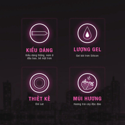 Combo 3 Bao cao su LifeStyles Mixed Berry Hương dâu cao cấp tăng khoái cảm 3 bao