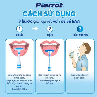 Dụng cụ vệ sinh lưỡi Pierrot tiện dụng