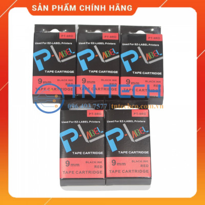 Nhãn in CASIO PT-9RD - Chữ đen nền đỏ 9MM x 8M - Dùng cho máy in nhãn CASIO [Hàng nhập khẩu]
