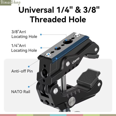 Ulanzi R011A - Khớp Nối Dài 10 Inch Và Kẹp Càng Cua Đa Năng Dành Cho Quay Phim, Chụp Hình - Hàng chính hãng