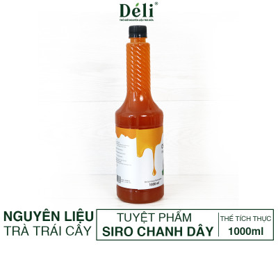 Siro chanh dây Déli - 1 lít - đậm đặc, chuyên dùng pha chế trà trái cây, soda
