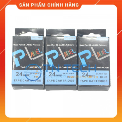 Nhãn in CASIO PT-24BU - Chữ đen nền xanh dương 24MM x 8M - Dùng cho máy in nhãn CASIO [Hàng nhập khẩu]