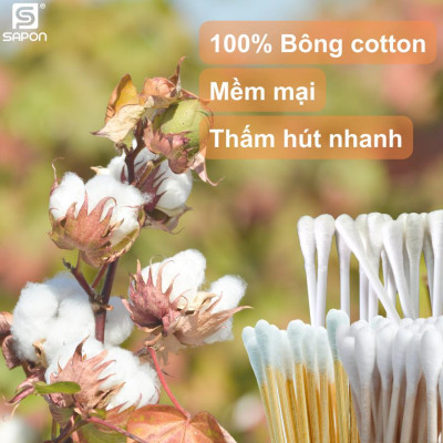[Lố 6 gói ] Tăm bông vệ sinh người lớn YUMY thân nhựa [TB01-025] túi 200 que