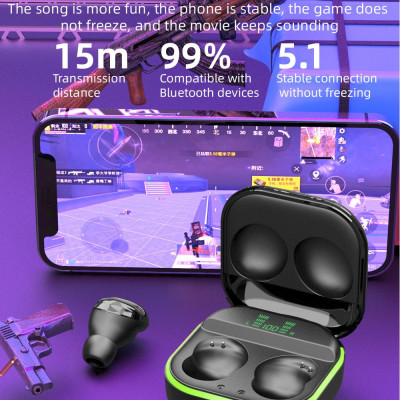 CINCATDY Tai Nghe Bluetooth Earbuds Gaming Headset True Wireless Headphone Dock Sạc có Led Báo Pin Kép S190