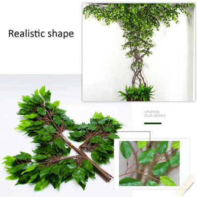 Cành lá si giả - Size 55cm - 3 nhánh - Cây giả, hoa lụa Decor trang trí nhà cửa