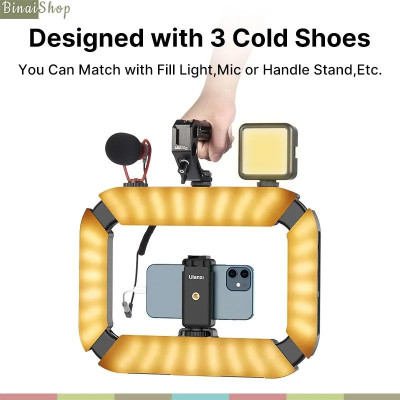 Ulanzi U200 - Đèn Led Ring Light Sạc Tích Hợp Dành Cho Điện Thoại, Máy Ảnh, GoPro, Công Suất 20W - Hàng chính hãng