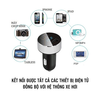 Tẩu Sạc Xe Ô Tô Có Màn Hình Led Hiển Thị | Tẩu Sạc 2 Cổng USB Cho Phép Sạc Cùng Lúc Nhiều Thiết Bị, Có Màn Hình Led Hiển Thị