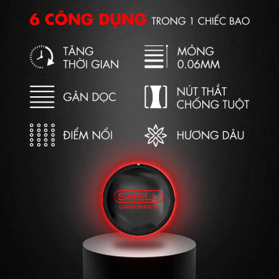 Bao cao su Shell Performax 6 in 1 kéo dài thời gian - Hộp 10 cái | SHELL CHÍNH HÃNG