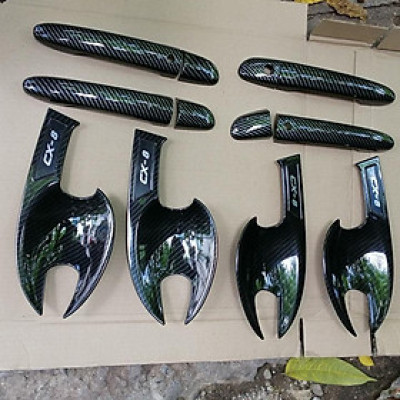 Bộ ốp tay Cửa + Hõm cửa vân carbon dành cho xe Mazda Cx8 form 2019-2020