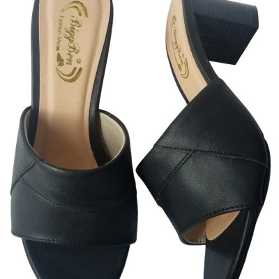 Dép Cao Gót Nữ Da Bò BIGGBEN Cao 5 Phân DCG49