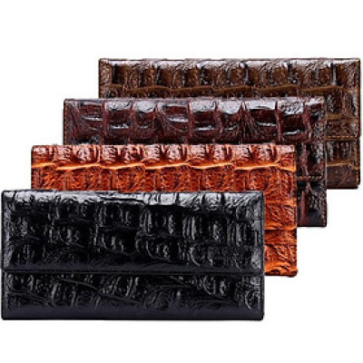 Bóp da nữ vân cá sấu lớn 3 gấp lửng Huy Hoàng nhiều màu HP3151-52-53-54-55