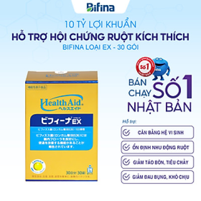 Men vi sinh Bifina Nhật bản - Hỗ trợ người viêm đại tràng, ruột kích thích - Loại EX Hộp 30 gói