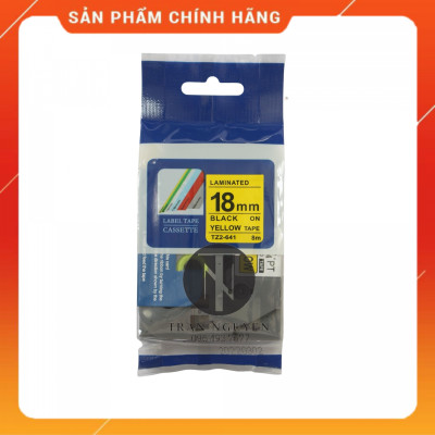 [Combo 5 hộp] Nhãn In đa lớp Tz2-641 - Đen nền vàng 18mm x 8m - Hàng nhập khẩu