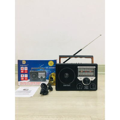 Đài radio FM-DC 999BT Bluetooth BH12 tháng- có rắc cắm tai nghe và usb ,thẻ nhớ ĐÀI FM CHO NGƯỜI CAO TUỔI- Hàng Chính Hãng