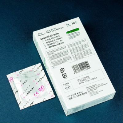 Bao Cao Su Có Gai Nhật Bản Sagami Extreme White (10 Cái / Hộp)