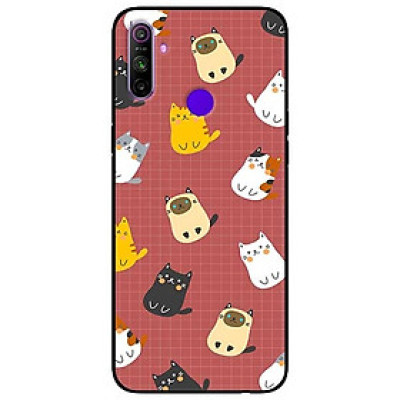 Ốp lưng dành cho Realme C3 mẫu Mèo Nền Nâu
