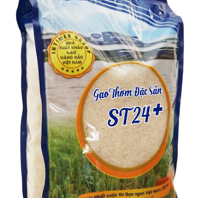 Gạo thơm đặc sản ST24+ Sóc Trăng (Túi 5kg) - Intimex Group - Dẻo, thơm ngon, ngọt cơm