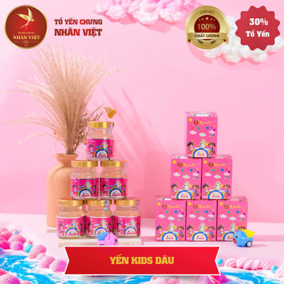 YẾN SÀO 30% YẾN CHƯNG SẴN VỊ DÂU TÂY CHO BÉ NHÂN VIỆT KIDS - NHÂN VIỆT