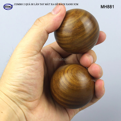 COMBO 2 quả bi 5cm mát xa - lăn tay Gỗ Bách Xanh (MH881) Mát xa giúp dẻo tay, chống mỏi toàn diện