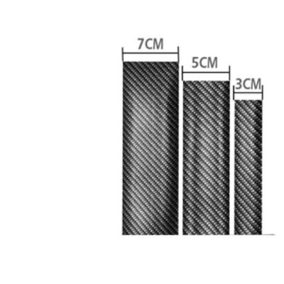 2.5m Miếng dán bảo vệ chống trầy trang trí nội thất ngoại thất ô tô xe máy 3D carbon viền bạc - rộng 5 cm / 7 cm