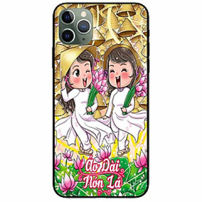 Ốp lưng in cho Iphone 11 Pro Mẫu Đôi Bạn Áo Dài