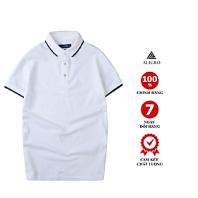 Áo Polo nam ngắn tay màu trắng ALGPLO95