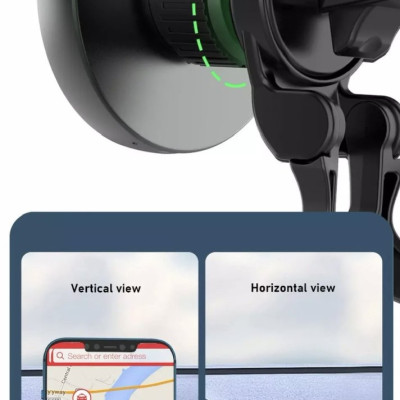 Bộ sạc Oto Wiwu Magentic Wireless Car Charger CH-309 Xoay 360 Độ, Hấp Phụ Từ Tính Mạnh, Sạc Nhanh - Hàng Chính Hãng
