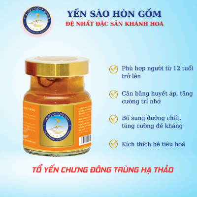 [Combo 12 Hũ] Tổ Yến Sào Đông Trùng Hạ Thảo- Yến Sào Hòn Gốm Chính Hiệu Khánh Hoà - HGK NEST 