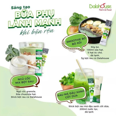 Bột Cỏ Lúa Mì Hữu Cơ Nguyên Chất Sấy Lạnh Dalahouse - Ngăn Ngừa Tiểu Đường, Phòng Ngừa Thiếu Máu, Máu Nhiễm Mỡ, Thanh Lọc Gan và Dạ Dày, Giảm Cân, Hỗ Trợ Điều Trị Viêm Loét Dạ Dày, Giảm Táo Bón, Hỗ Trợ Tiêu Hóa