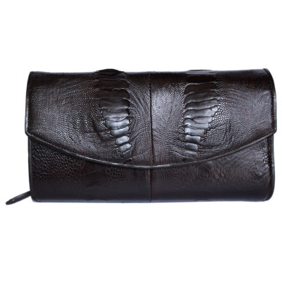 Túi đeo da đà điểu Huy Hoàng da chân màu đen, nâu đất, vàng bò, nâu đỏ HT6414-15-16-17 