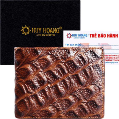 Ví Nam Vân Cá Sấu Huy Hoàng HT2118 (12.5 x 10 cm) - Nâu
