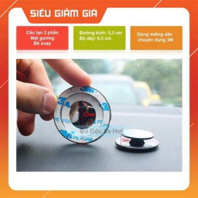 GƯƠNG CẦU LỒI ĐA CỰC 3R-057 CHÍNH HÃNG 360 độ gắn gương chiếu hậu ô tô xe máy