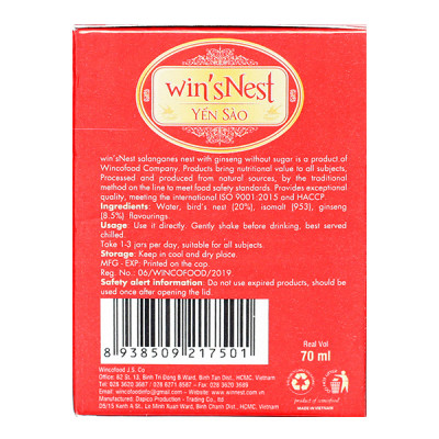 Thùng 72 lọ Yến Sào win