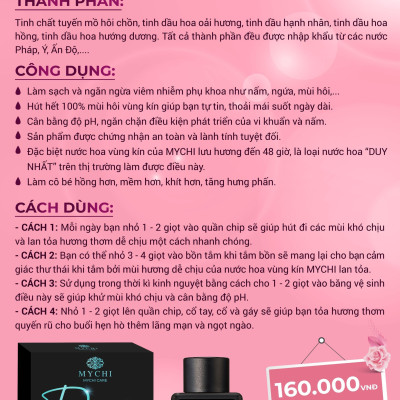 (che tên) Nước hoa vùng kín Mychi care Dream Love (nhẹ nhàng quyến rũ) Lưu hương 48 giờ
