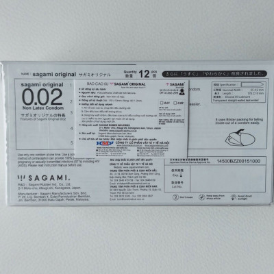 Bao cao su Sagami 002 - Siêu mỏng - 6s - Che Tên SP
