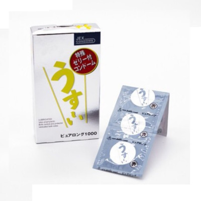 Bao Cao Su Lâu Ra Của Nhật Jex Usui Pure Long Siêu Mỏng Gân Gai Nhỏ 12s