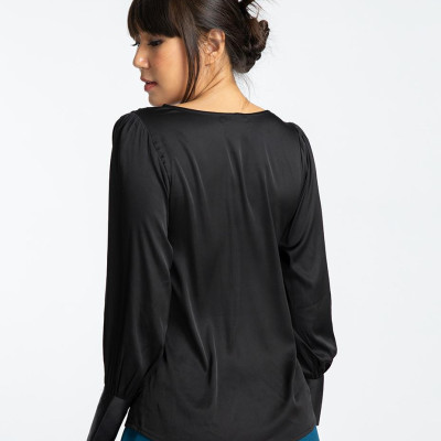 Áo Kiểu Đẹp Áo Đắp Vạt Thời trang thiết kế Hity TOP100 (Đen Huyền Bí)