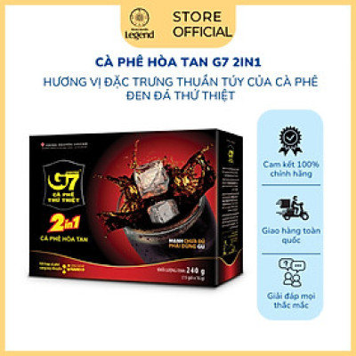 Cà Phê Hòa Tan G7 2in1 Trung Nguyên – Hộp 15 Gói – Cà Phê Đen Đá Pha Nhanh, Gu Đậm