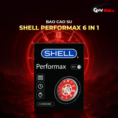 Bao cao su Shell Performax 6 in 1 - Kéo dài thời gian - Hộp 1 cái