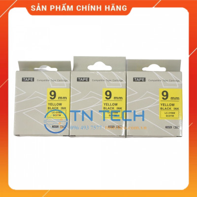 Nhãn in TEPRA - EPSON LC-3YBW (SC9YW) – Chữ đen nền vàng 9MM X 8M  - Dùng cho máy in nhãn TEPRA - EPSON [Hàng nhập khẩu]