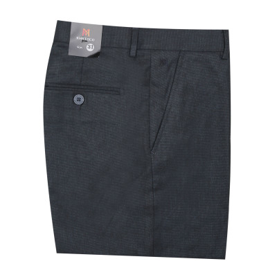 Quần tây nam không ply ống xuông vân xám đen Khatoco Q1M528R0-INMA054-2407-0
