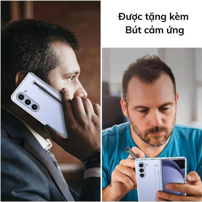 Ốp lưng trong siêu mỏng chống ố vàng cho Samsung Galaxy Z Fold 6 5G Likgus Penone bảo vệ 360 độ màn phụ và mặt lưng (Tặng bút cảm ứng) - Hàng nhập khẩu