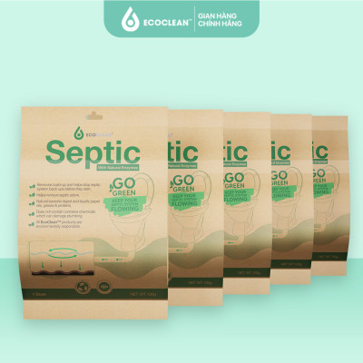 [Combo Tiện Lợi] Gói Men Bể Phốt EcoClean Septic - Men Vi Sinh Xử Lý Hầm Cầu, Bể Phốt Đầy, Tràn - Túi Gói 100gram