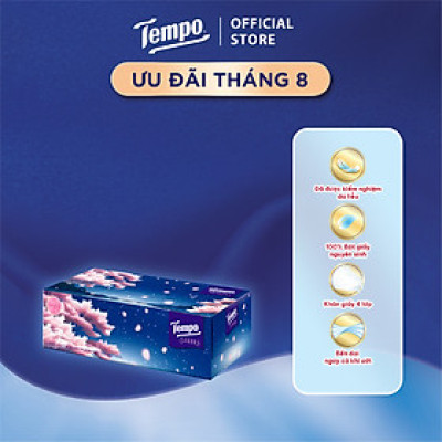 [MUA 5 KHĂN GIẤY HỘP TẶNG 1 KHĂN GIẤY HỘP] Khăn Giấy Hộp Rút Cao Cấp Tempo - 3 lớp bền dai, không kích ứng da - Thương hiệu Đức, Hương Gỗ táo Giao Bao Bì Tết