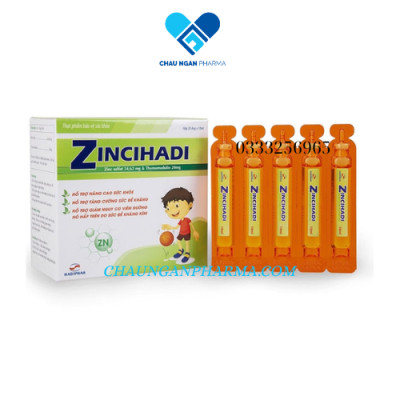 Siro tăng cường sức đề kháng ZINCIHADI Hadiphar Hộp 20 gói