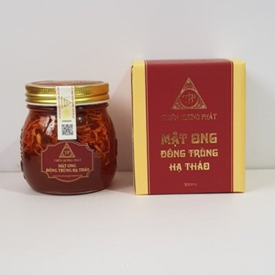 Mật ong Đông Trùng Hạ Thảo thượng hạng (hũ thuỷ tinh cao cấp 300 ml) - Thiên Hương Phát Đà Lạt