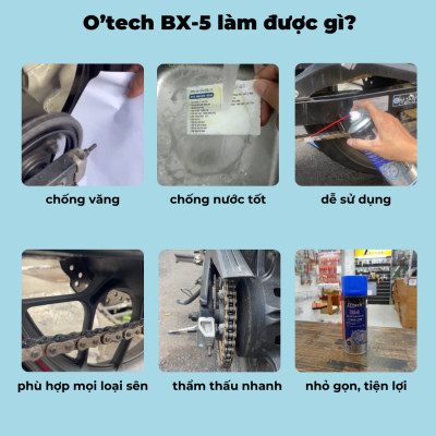 Bình Xịt Sên Xe Bôi Trơn và Dưỡng Sên chống văng OTech 450ml, Vệ Sinh Sên BX5 450ml - Hàng Chính Hãng